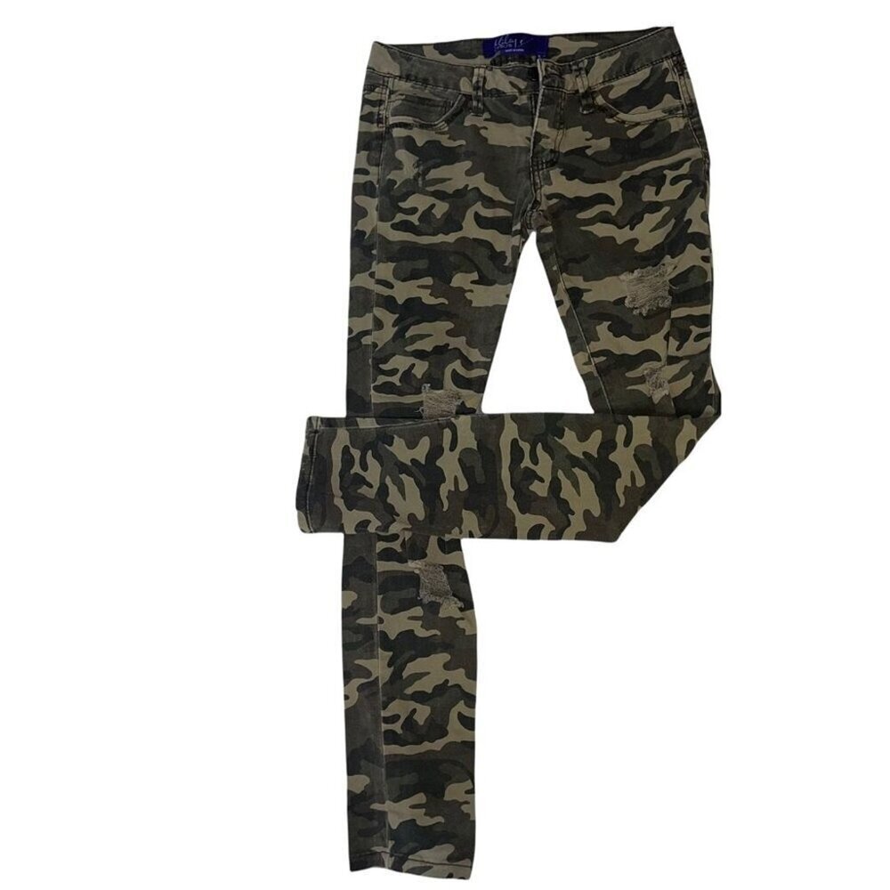 Miley Cyrus Camo skinny distressed Jeans mid rise SZ 5 - Picture 5 of 10